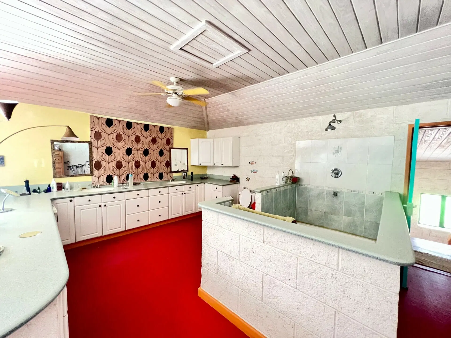 Primary bathroom with walk in shower